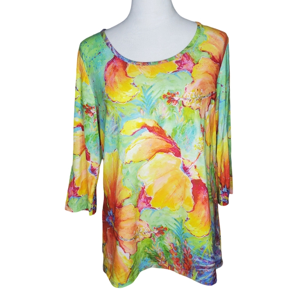 Leoma Lovegrove Vibrant Hibiscus Flower Print Top